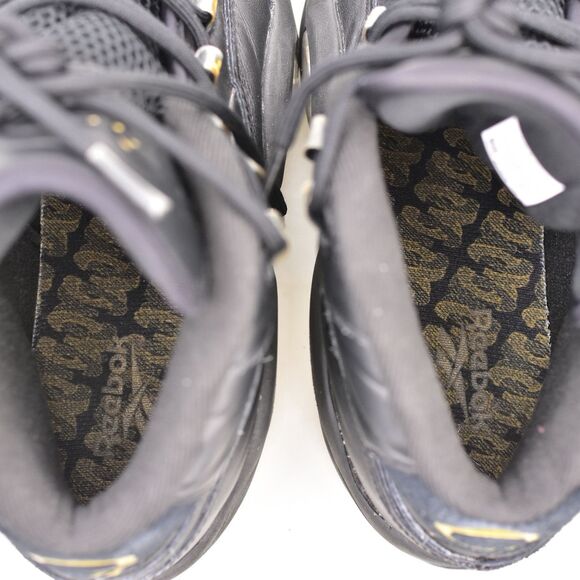 REEBOK KIDS YOUTH 7 QUESTION BASKETBALL SNEAKERS MID BLACK GOLD IVERSON ID9293 - Picture 11 of 12